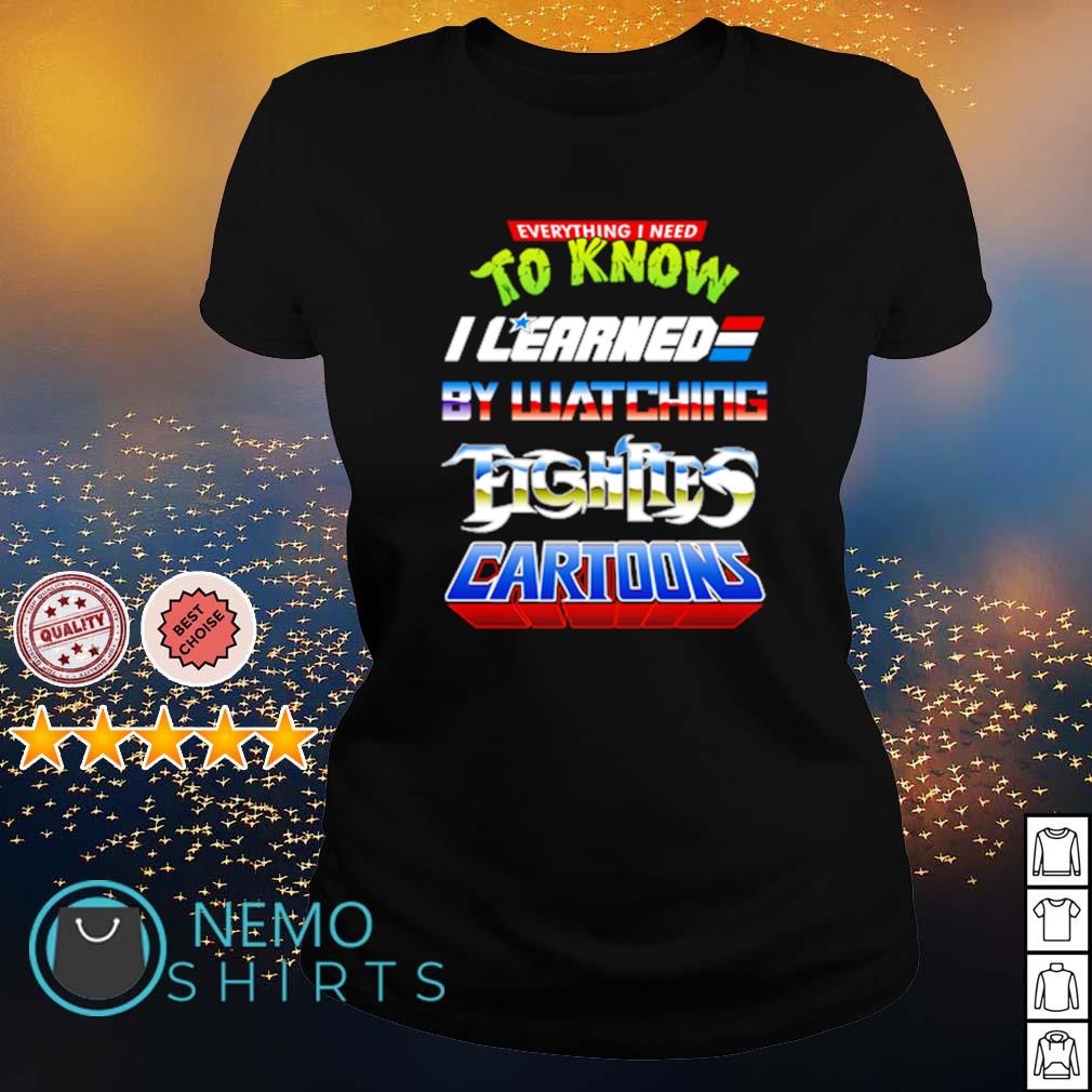 Everything I Need To Know Eighties Cartoons T-Shirt Tees Everything I Need To Know Eighties Cartoons T-Shirt Tees