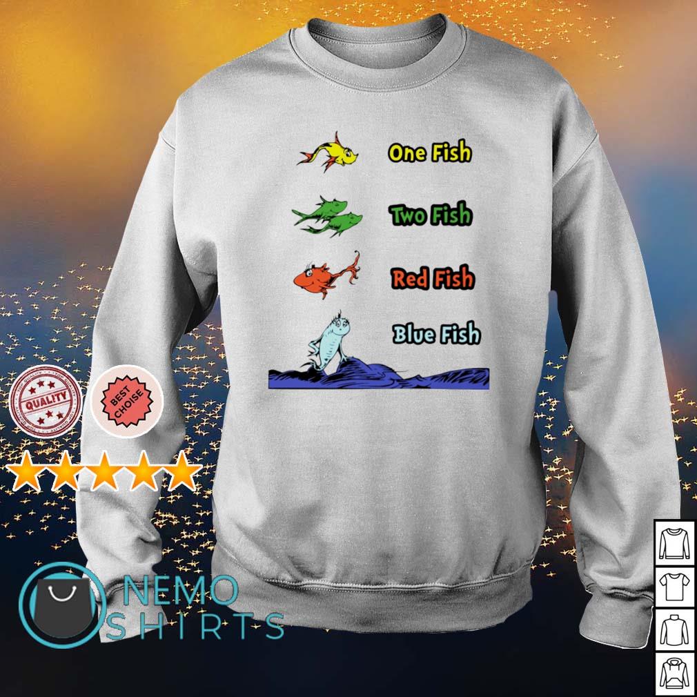 One two red and blue fish fishing lovers shirt, hoodie, sweater and v-neck  t-shirt