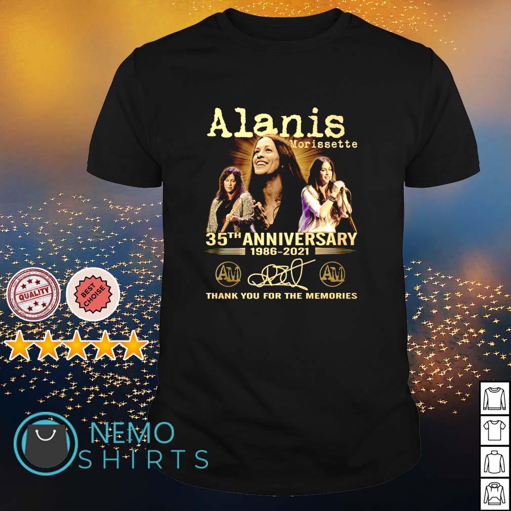 Alanis Morissette 35th Anniversary 1986 2021 thank you for the memories  shirt, hoodie, sweater and v-neck t-shirt