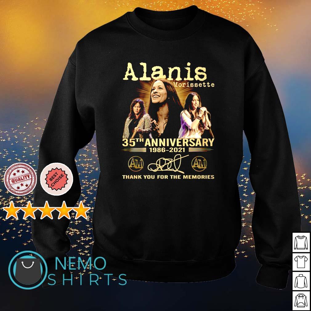 Alanis Morissette 35th Anniversary 1986 2021 thank you for the memories  shirt, hoodie, sweater and v-neck t-shirt