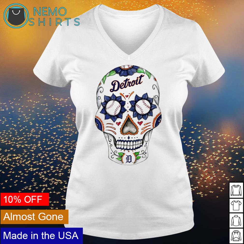 Detroit Tigers skull shirt, hoodie, sweater and v-neck t-shirt