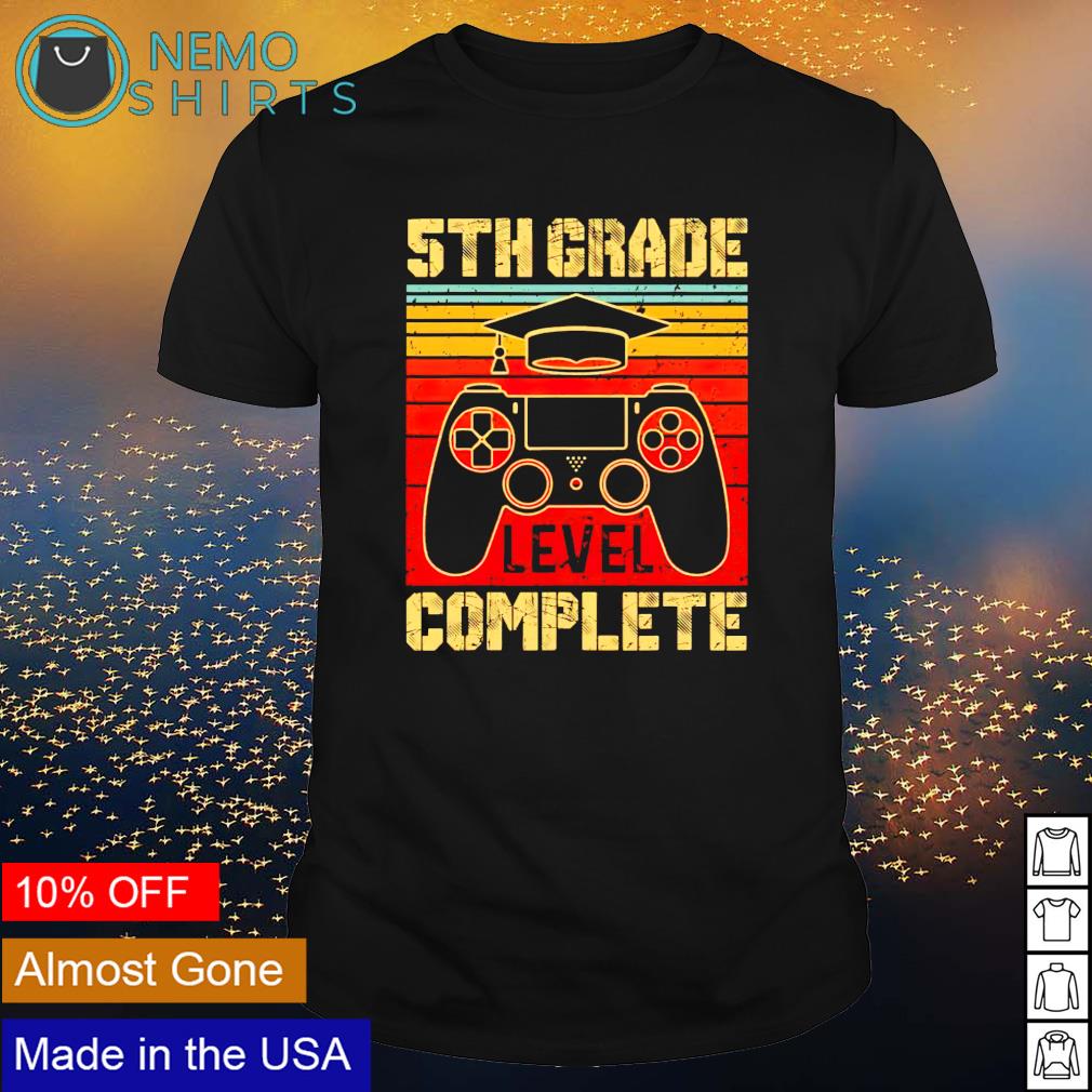 Gamer 5th Grade Level Complete Shirt Hoodie Sweater And V Neck T Shirt