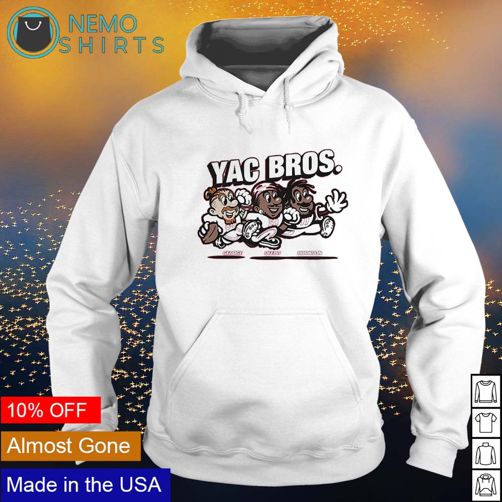 George kittle deebo samuel brandon aiyuk and christian are the yac bros.  here we go! shirt, hoodie, sweater, long sleeve and tank top