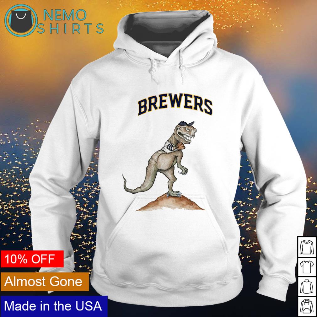 Milwaukee Brewers T-Rex throw a baseball shirt - Kingteeshop