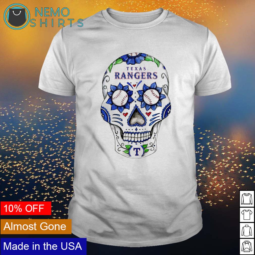 Texas Rangers sugar skull shirt, hoodie, sweater, long sleeve and tank top