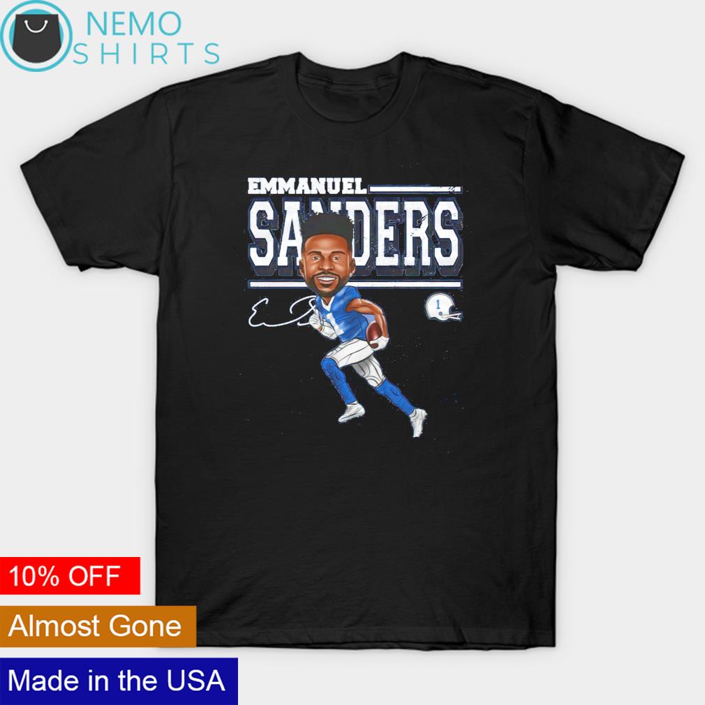 Buffalo Bills 1 Emmanuel Sanders cartoon signature shirt, hoodie, sweater  and v-neck t-shirt