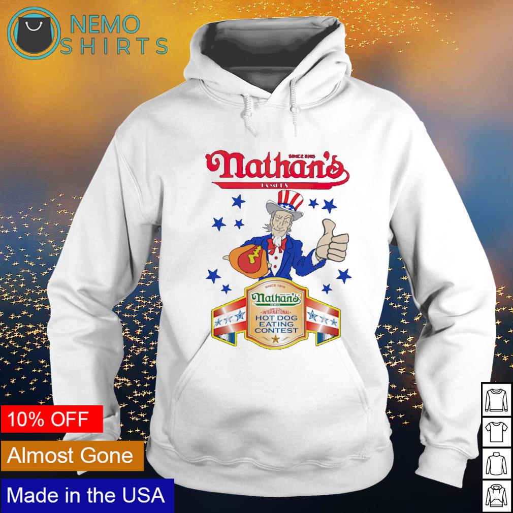 Uncle Sam Nathan's famous hot dog eating contest shirt, hoodie