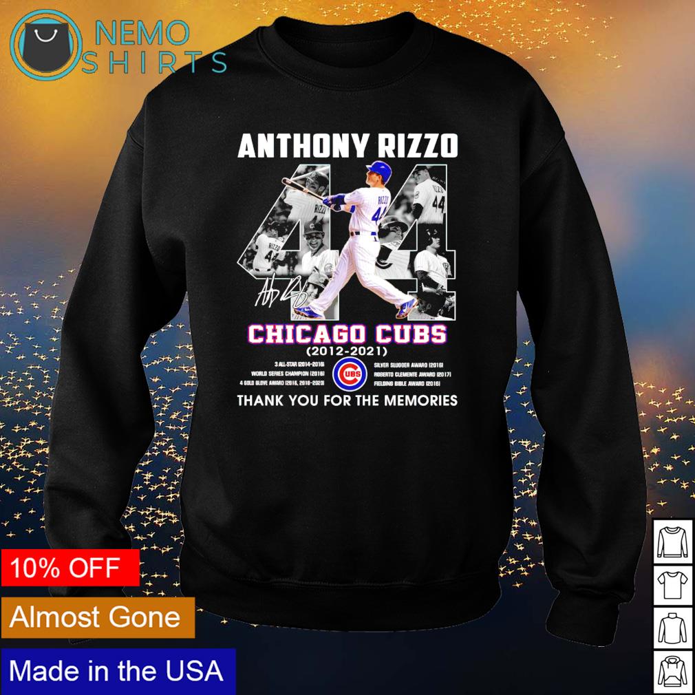 Anthony Rizzo #44 Chicago Cubs 2012 2021 thank you for the memories shirt,  hoodie, sweater and v-neck t-shirt