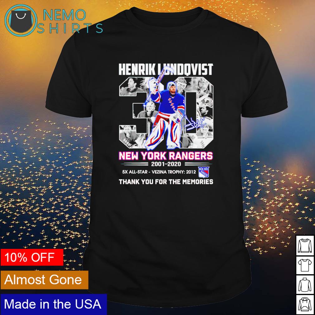 Henrik Lundqvist #30 New York Rangers thank you for the memories shirt,  hoodie, sweater and v-neck t-shirt
