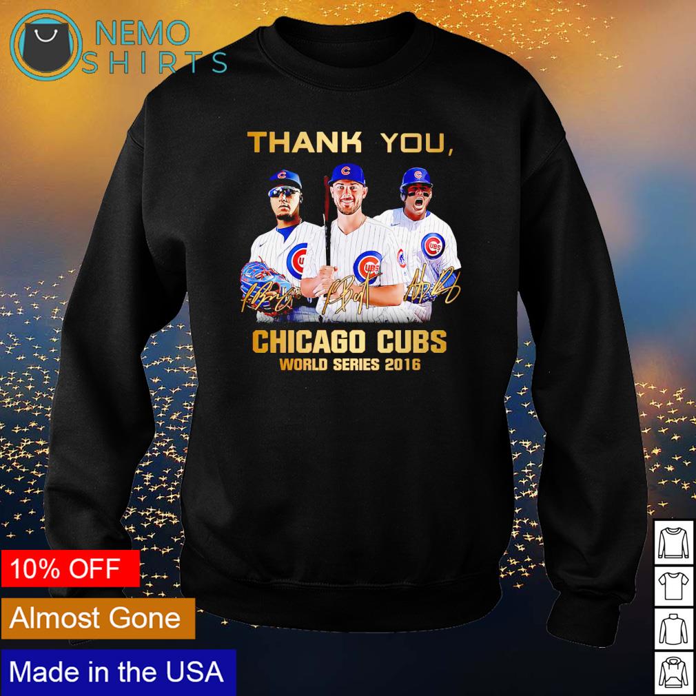 Thank you Chicago Cubs world series 2016 player signatures shirt