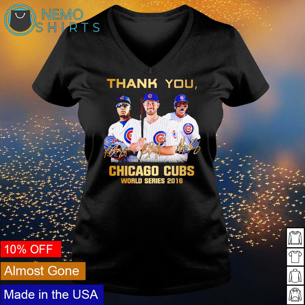 Thank you Chicago Cubs world series 2016 player signatures shirt, hoodie,  sweater and v-neck t-shirt