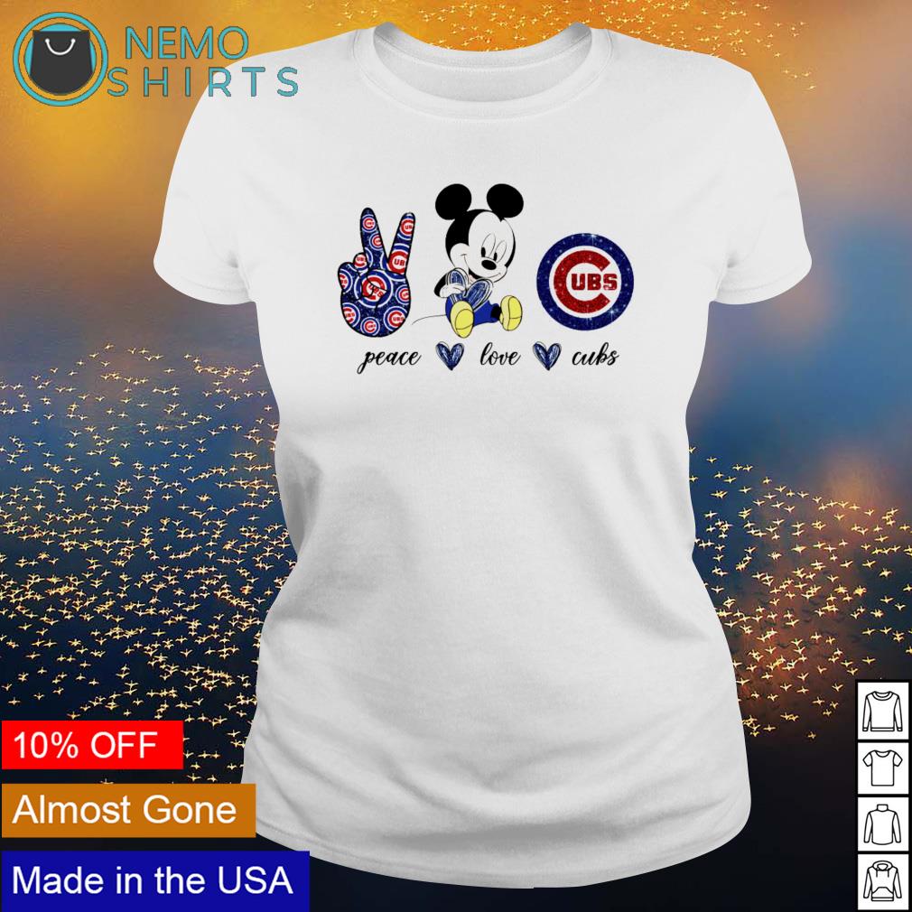 Mickey mouse peace love Chicago Cubs shirt, hoodie, sweater and v-neck t- shirt