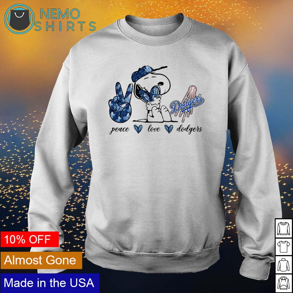 Snoopy peace love Los Angeles Dodgers shirt, hoodie, sweater and v