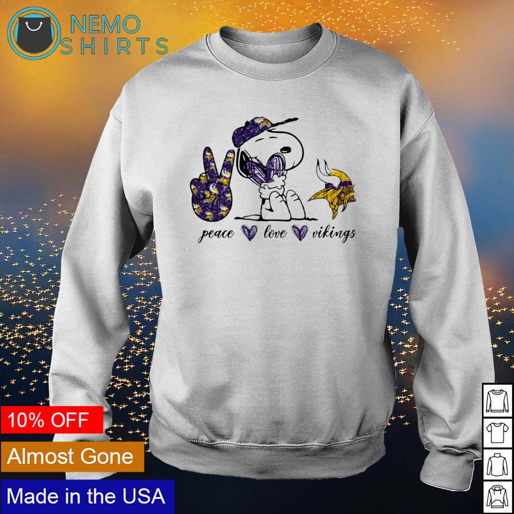 Snoopy Peace Love Minnesota Vikings Shirt, Tshirt, Hoodie, Sweatshirt, Long  Sleeve, Youth, funny shirts, gift shirts, Graphic Tee » Cool Gifts for You  - Mfamilygift