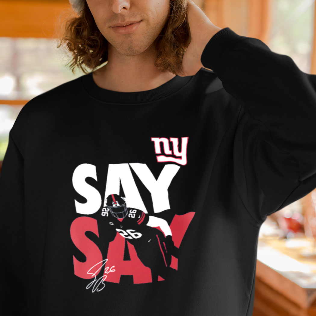 New York Giants Road Name & Number T-Shirt - Saquon Barkley - Mens