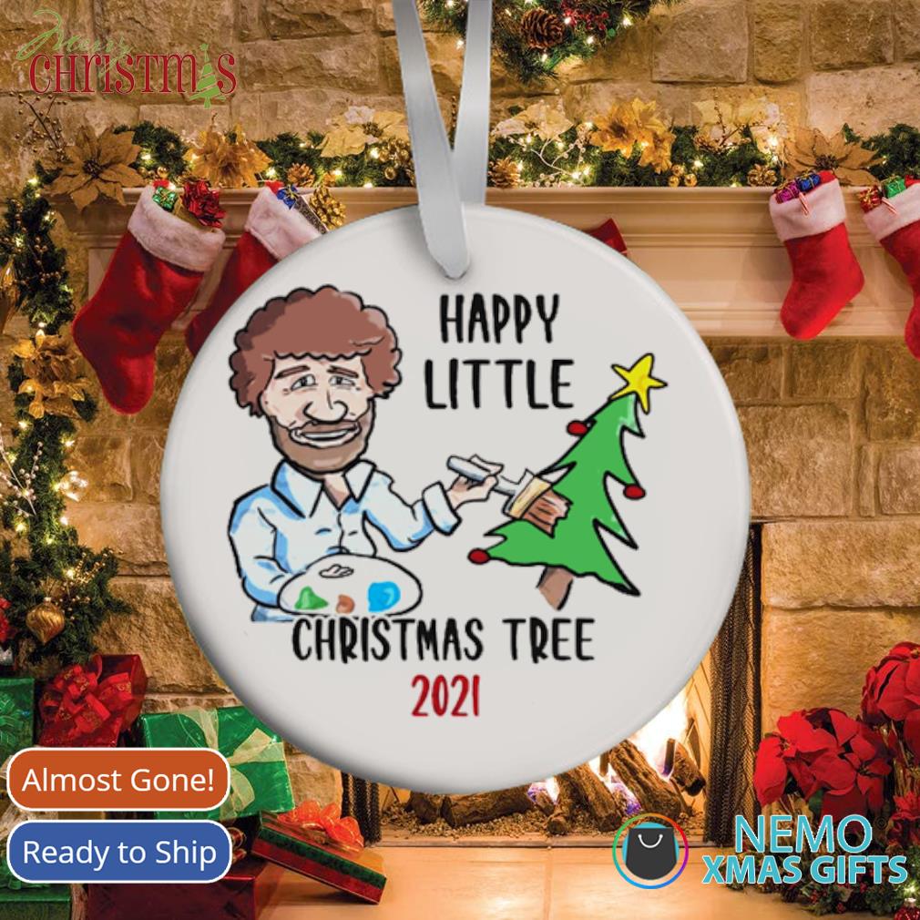 Happy Little Christmas Bob Ross Ornament Gifts For Him Her | Decorating  Your Christmas-Themed Home With Bob Ross - The Wholesale T-Shirts By VinCo