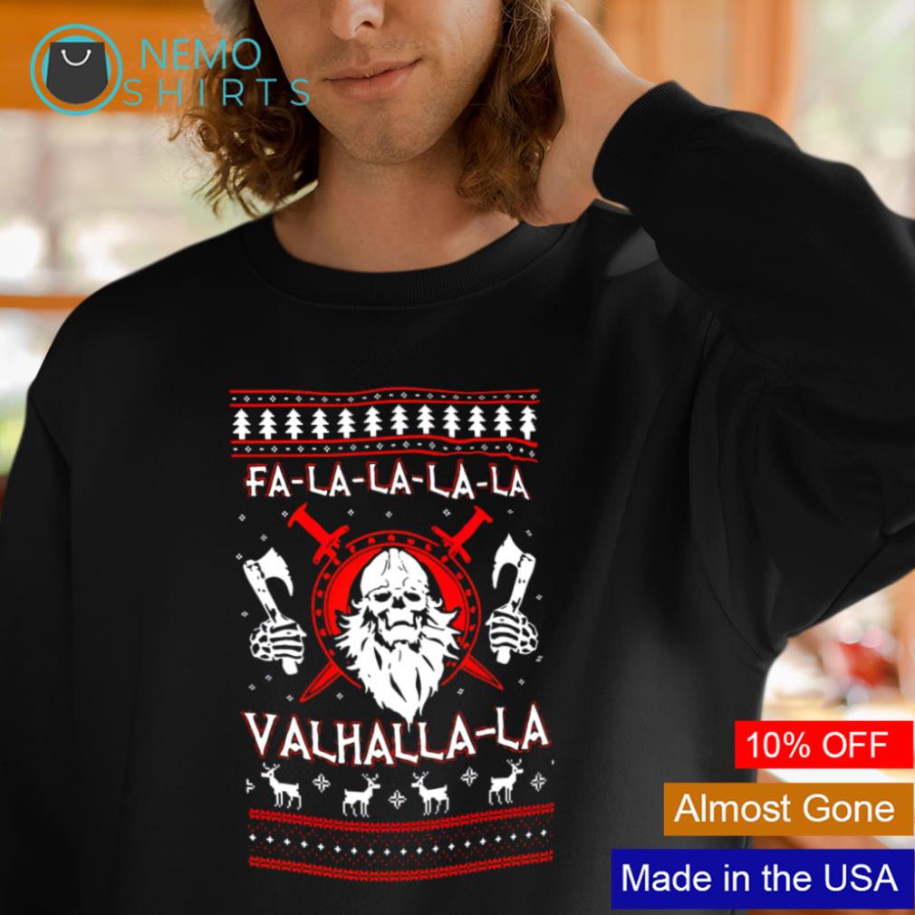 Chandail laid de Noël viking et Fa-La-La-La Valhalla Sweatshirt