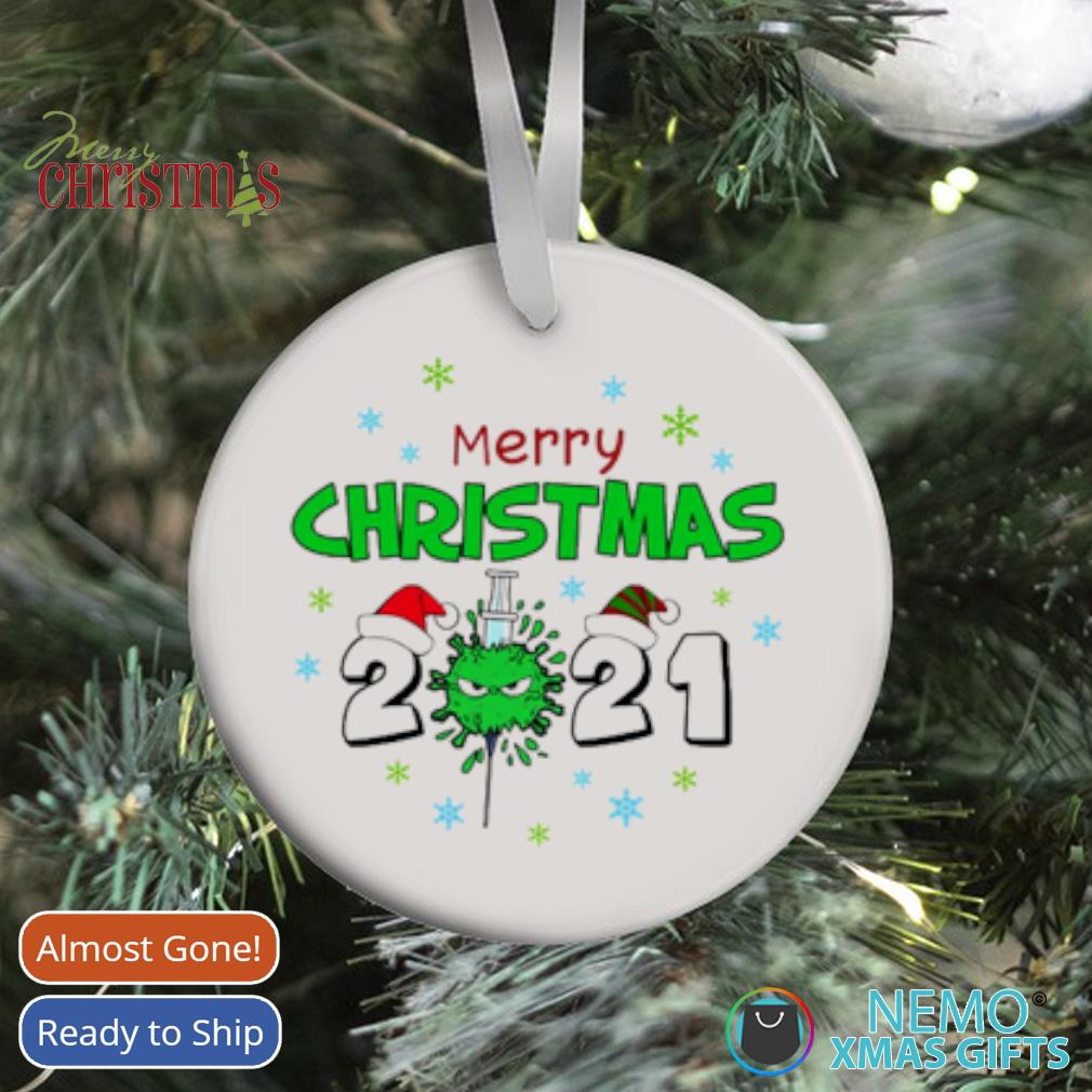 Glass Ornament Merry Christmas 2021