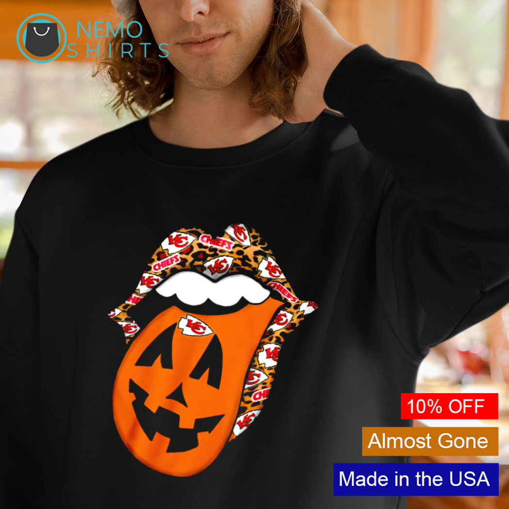 Kansas City Chiefs lips pumpkin Halloween shirt, hoodie, sweater and v-neck  t-shirt