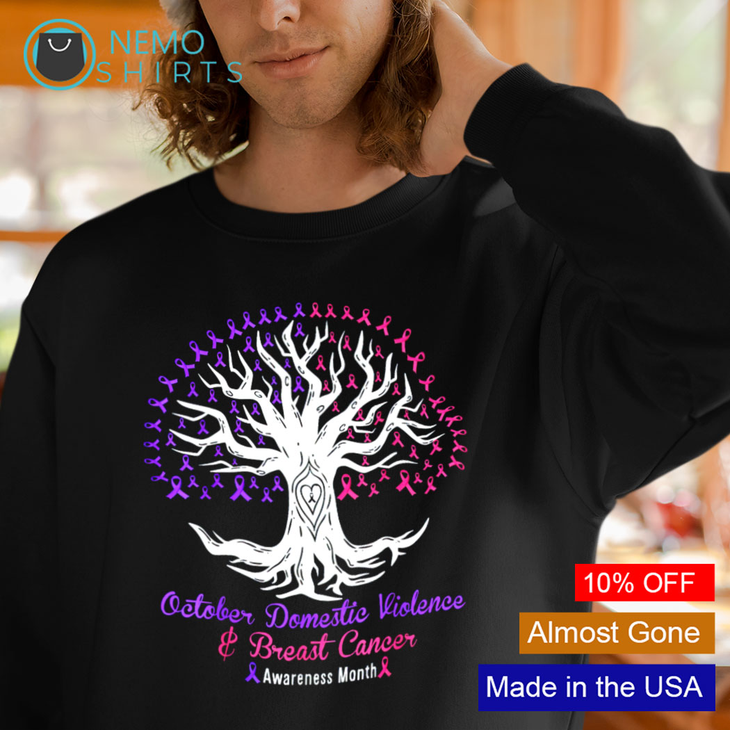 FREE shipping October Domestic Violence Breast Cancer Awareness Month Shirt,  Unisex tee, hoodie, sweater, v-neck and tank top