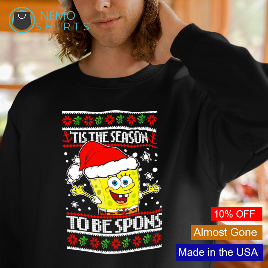 Spongebob Tis The Season To Be Spons Ugly Christmas Sweater Hoodie Sweater And V Neck T Shirt