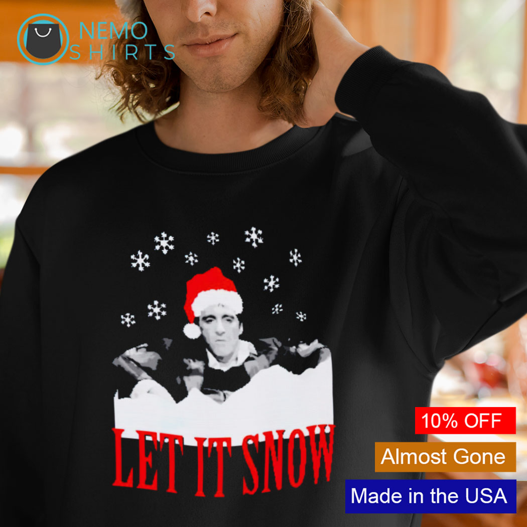 Let it snow on sale tony montana sweater