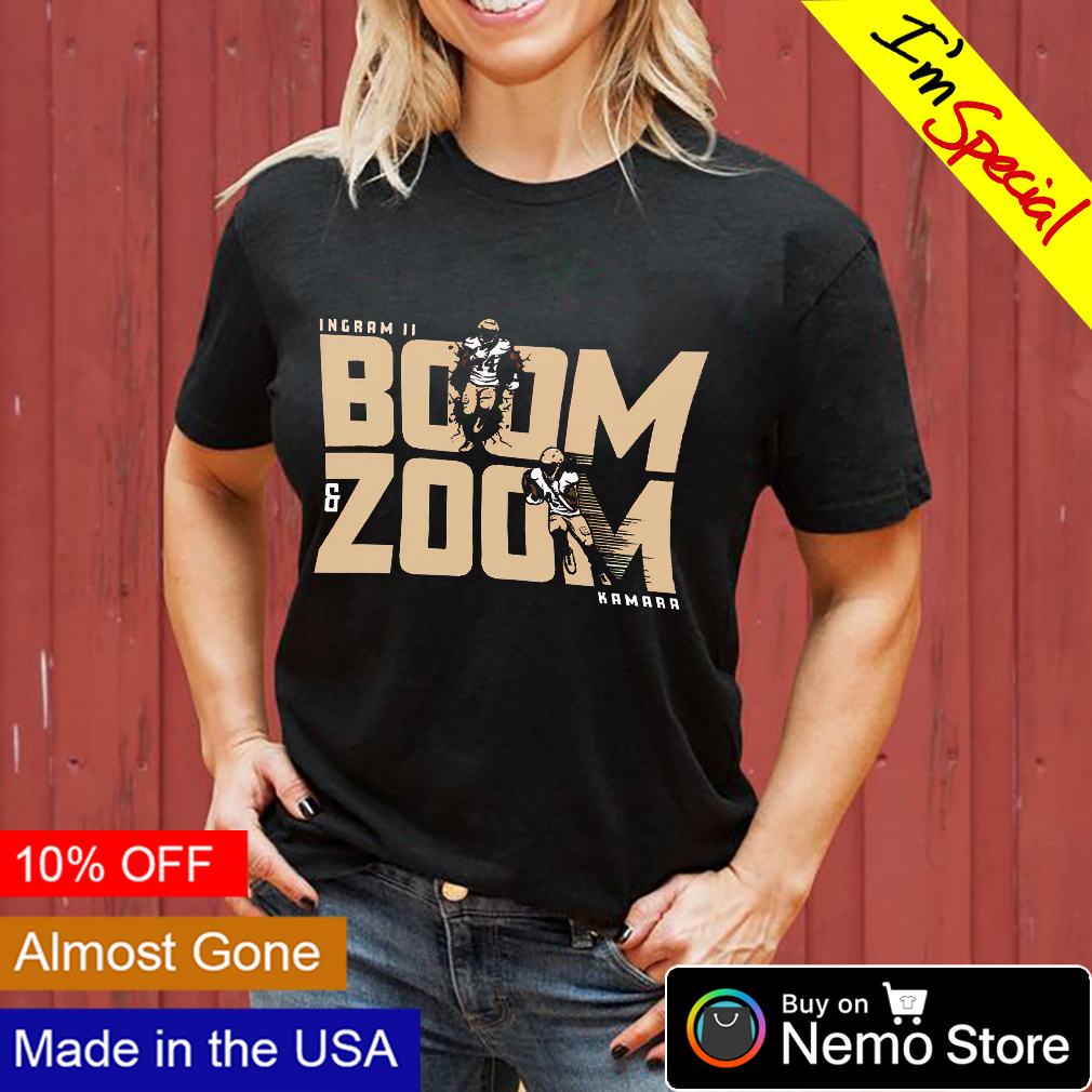 Alvin kamara and mark ingram ii boom and zoom shirt, hoodie, sweater, long  sleeve and tank top