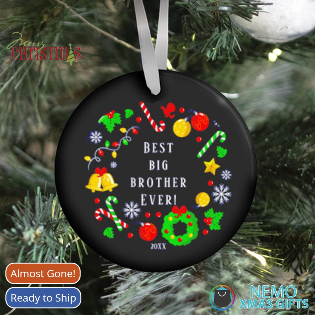 Big Brother African-American Personalized Christmas Tree Ornament 