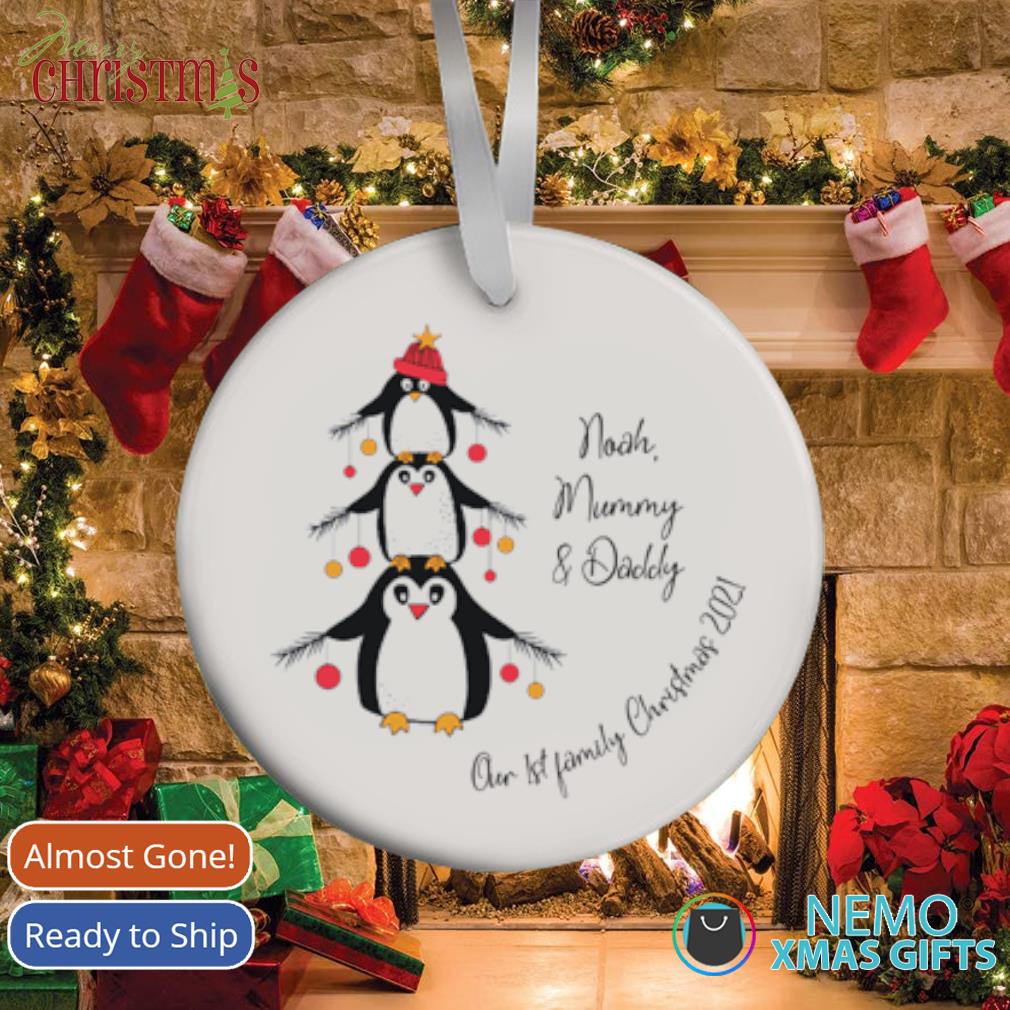 Christmas Penguin Ornament Personalised Penguin Bauble First Christmas