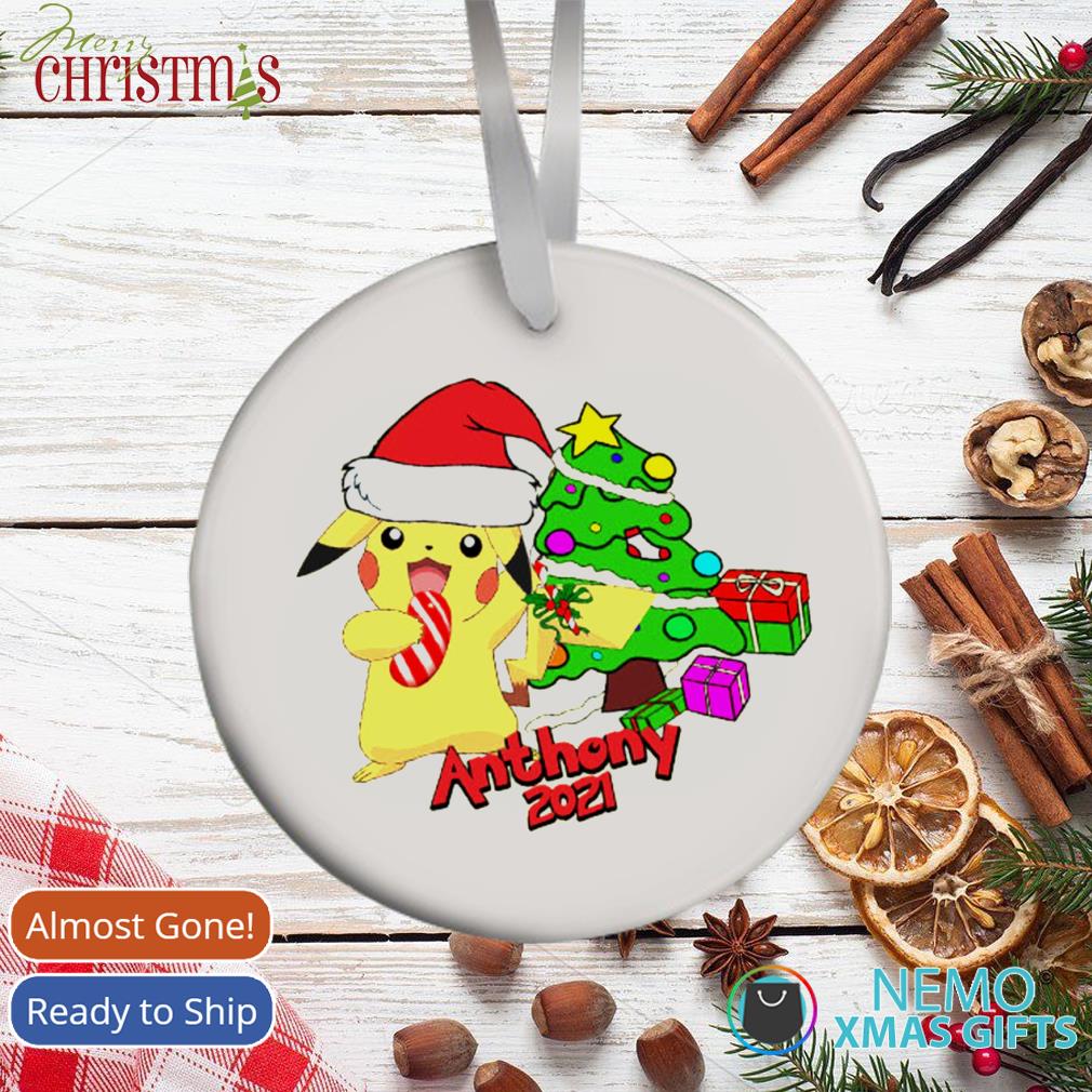 Pikachu Evolution Pokemon Custom Name 2023 Holiday Gifts Christmas  Decorations Ornament - Mugteeco