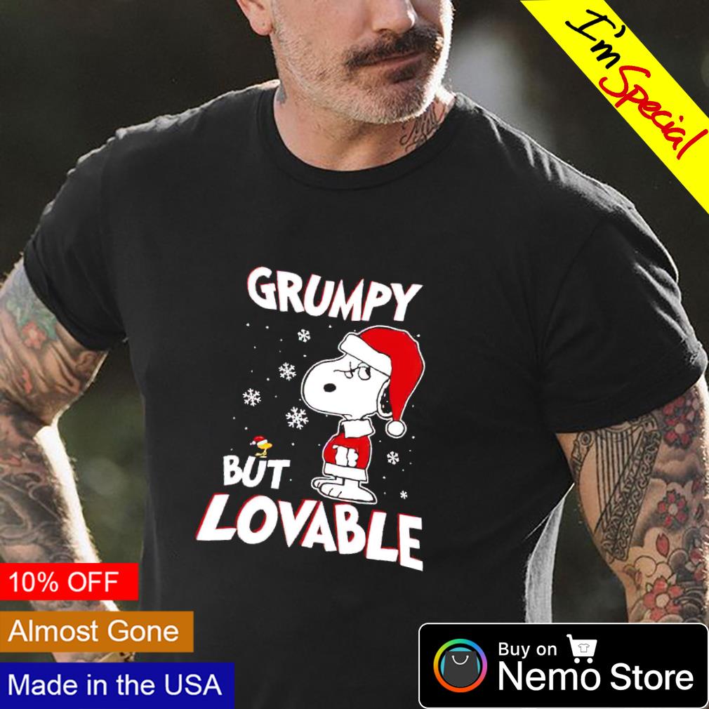 Snoopy grumpy but lovable Christmas sweater, tee, tops & Apparel