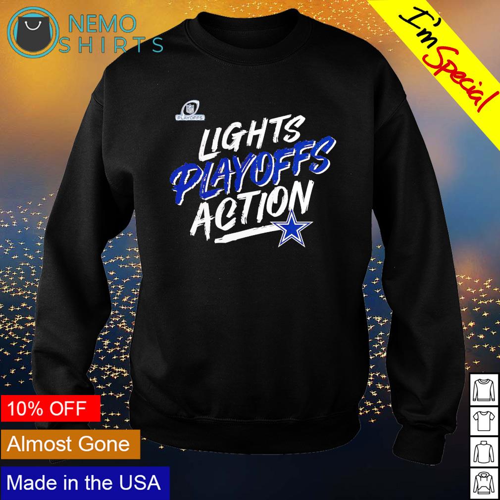 Official Dallas Cowboys 2021 NFL Playoffs Bound Lights Action T