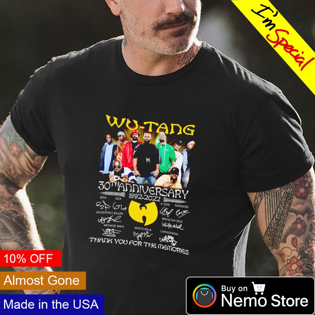 Wu-tang 30th Anniversary 1992 2022 thank you for the memories shirt,  hoodie, sweater and v-neck t-shirt