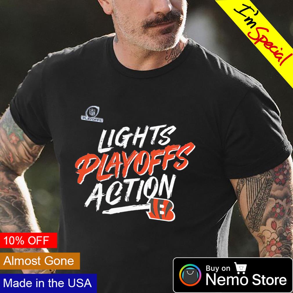 Cincinnati Bengals 2021 NFL lights playoffs action shirt, hoodie, sweater  and v-neck t-shirt