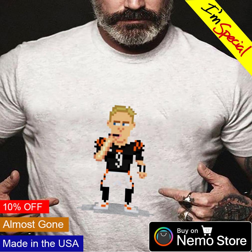 Cincinnati Bengals #9 Joe Burrow 8-Bit smoking shirt, hoodie, sweater and  v-neck t-shirt