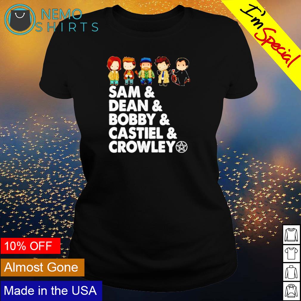 Men Tshirt Sam, Dean, Bobby. Castiel And Crowley Tshirt Men Tshirt Sam, Dean, Bobby. Castiel And Crowley Tshirt