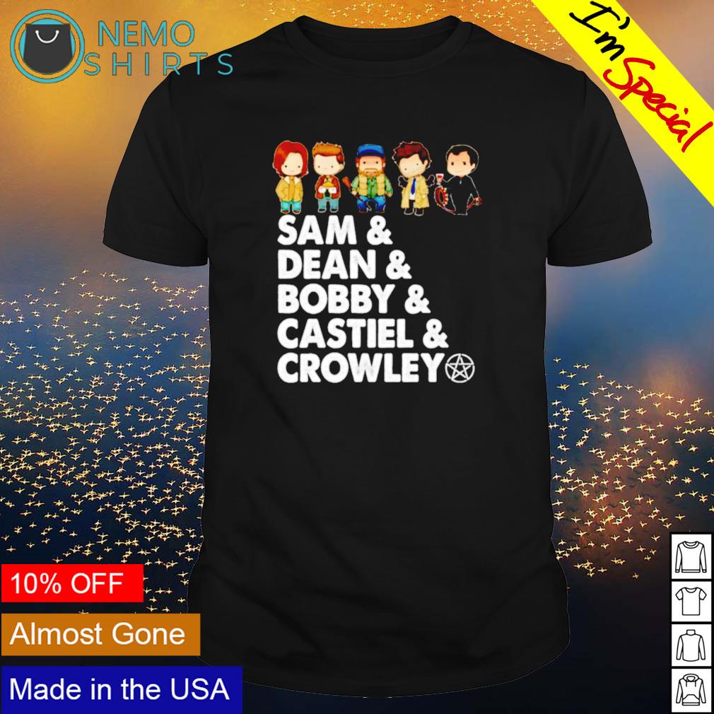 Men Tshirt Sam, Dean, Bobby. Castiel And Crowley Tshirt Men Tshirt Sam, Dean, Bobby. Castiel And Crowley Tshirt
