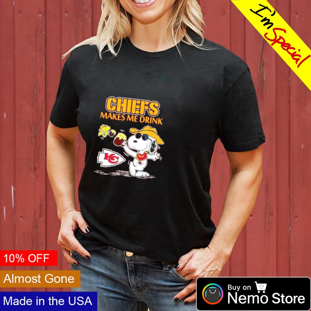 Chiefs Snoopy Make Me Drink shirt, hoodie, sweater, long sleeve and tank top