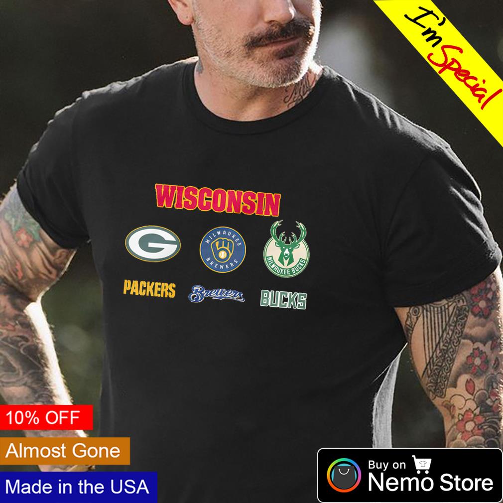 Wisconsin Funny Sport T-Shirt includes Packers Bucks Brewers