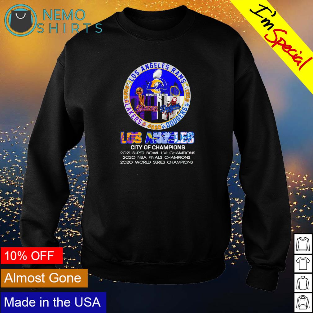 Los Angeles City of champions super bowl LVI 2021, world series t-shirt