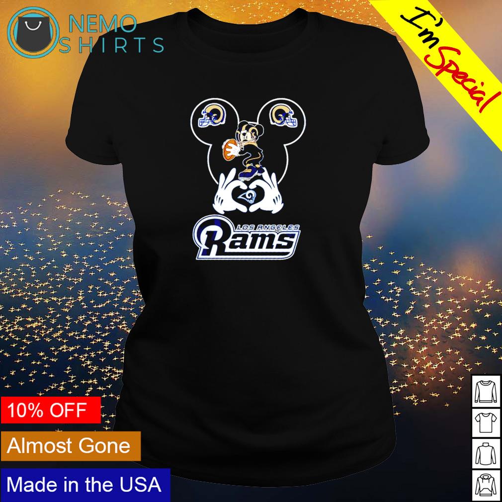 I Love The Rams Mickey Mouse Los Angeles Rams Women's V-Neck T-Shirt 