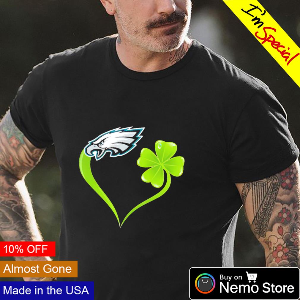 Philadelphia Eagles shamrock heart St Patrick's day shirt, hoodie