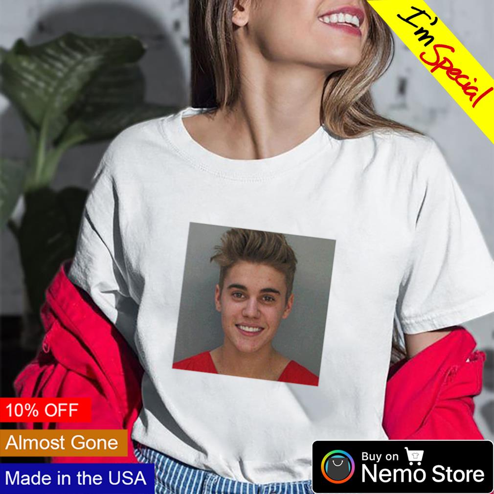 Justin bieber mugshot t hot sale shirt