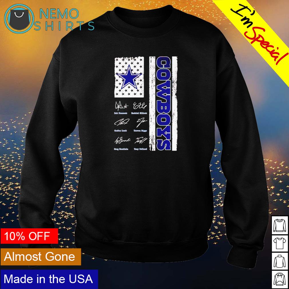 Dallas Cowboys American flag signatures shirt, hoodie, sweater and v-neck  t-shirt