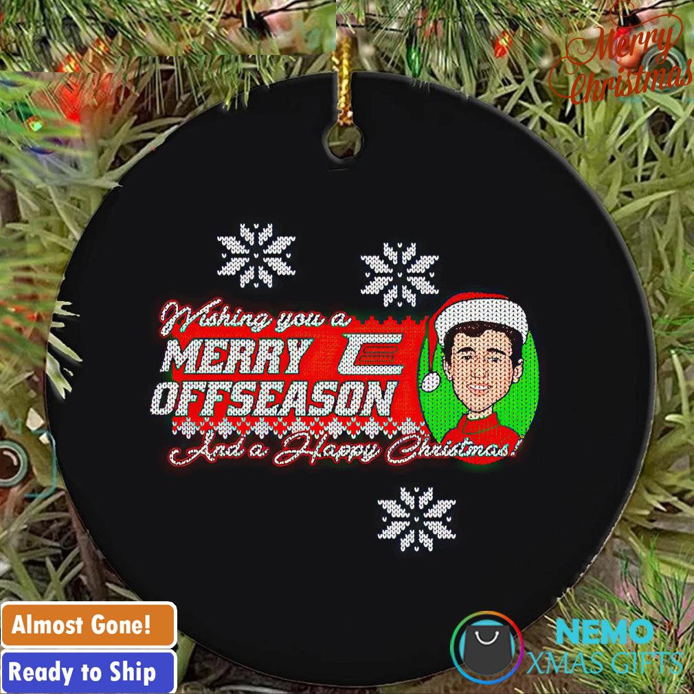 Chase Elliott wishing you a merry offseason and a happy Christmas ornament