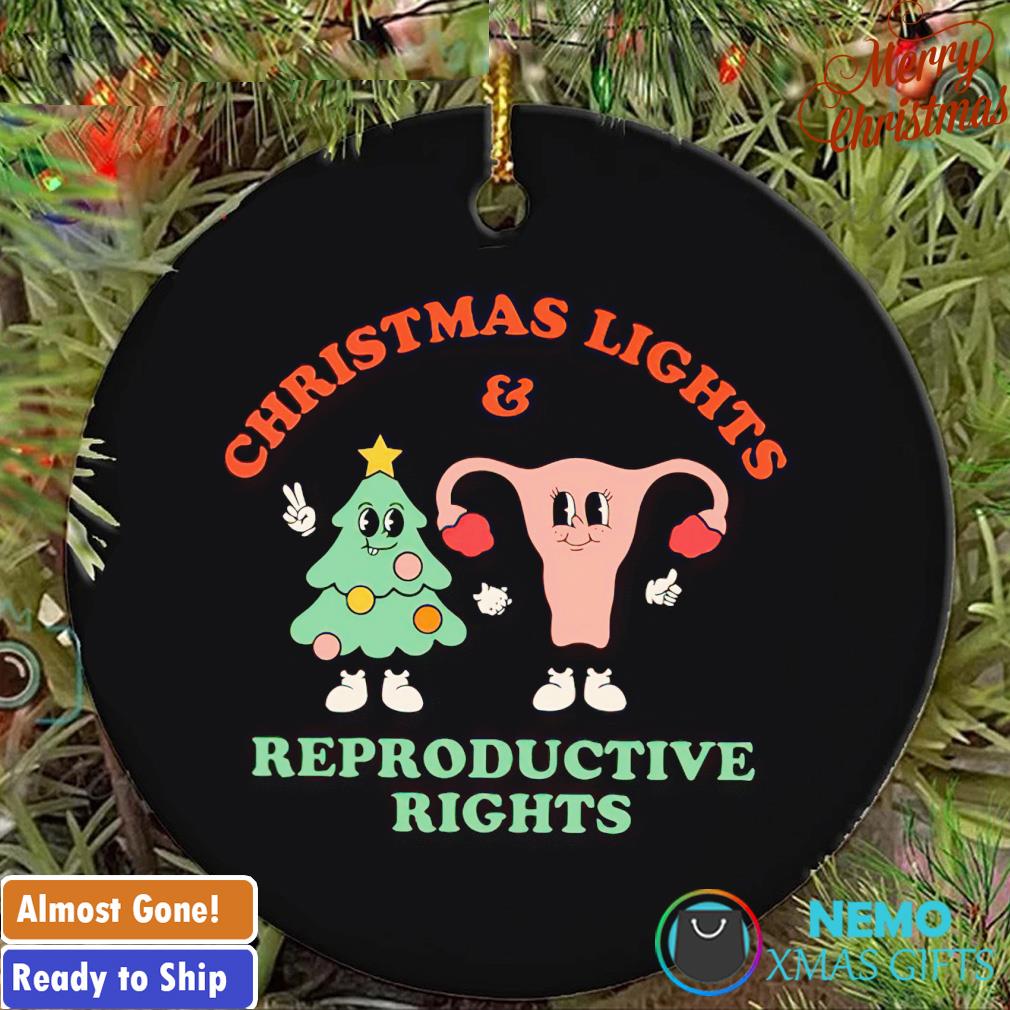 Christmas lights and reproductive rights Uterus ornament