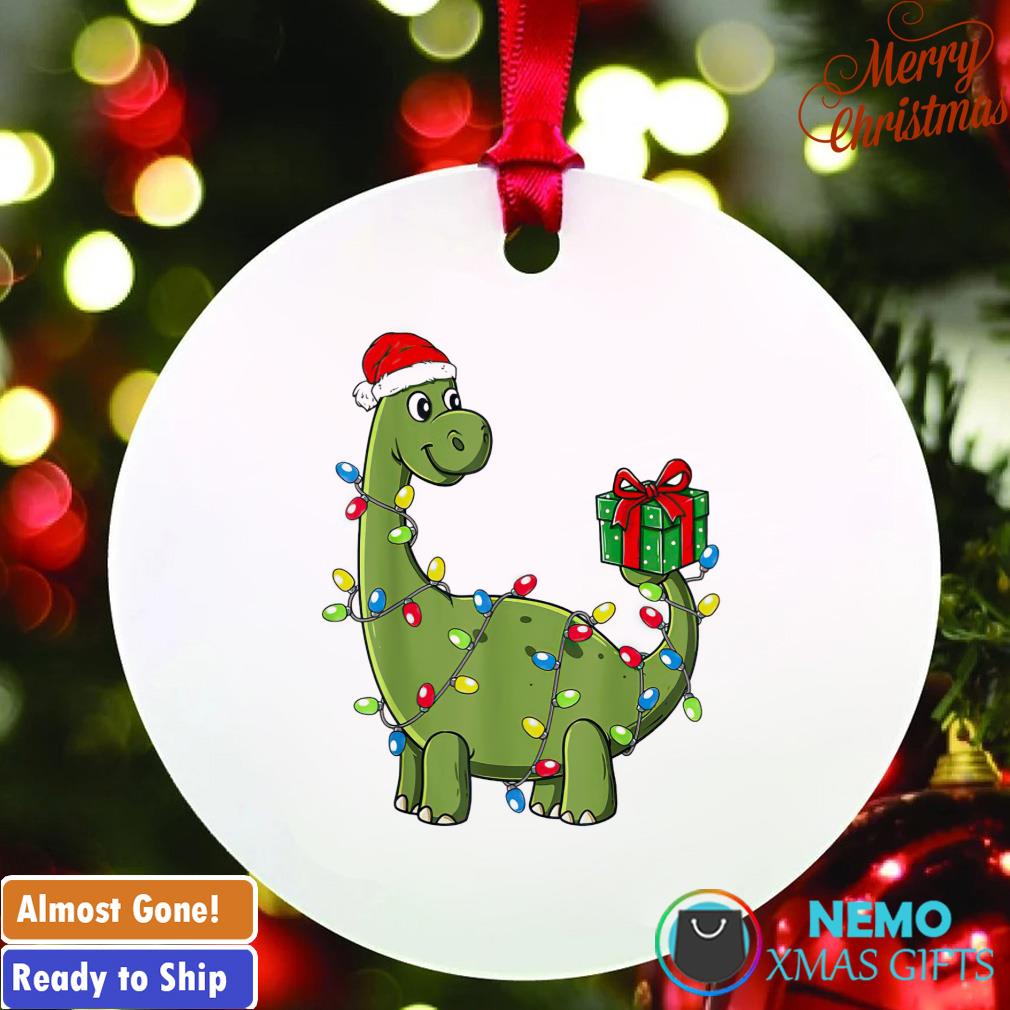 Dinosaur Christmas gift light ornament