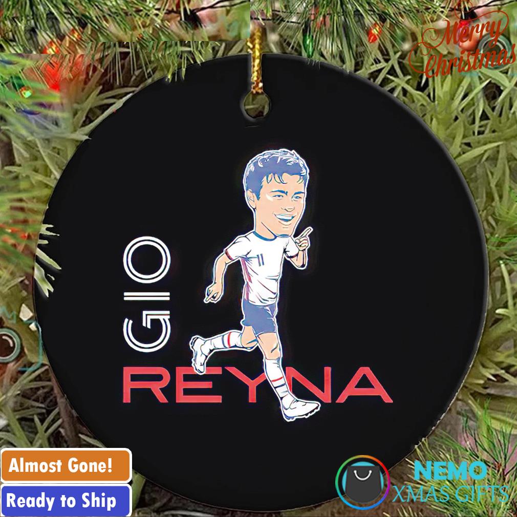 Gio Reyna caricature ornament, hoodie, sweater and v-neck t-shirt