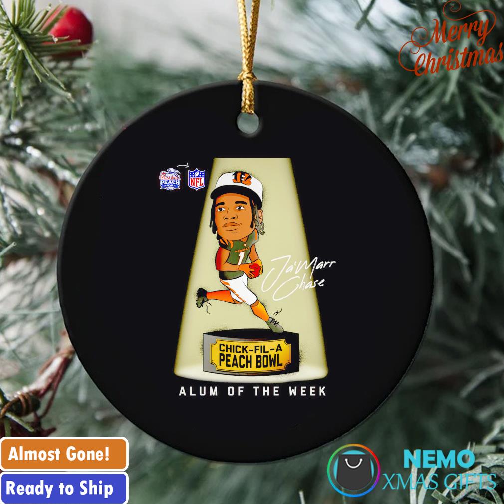 Ja'Marr Chase Chick-fil-A peach bowl alum of the week ornament