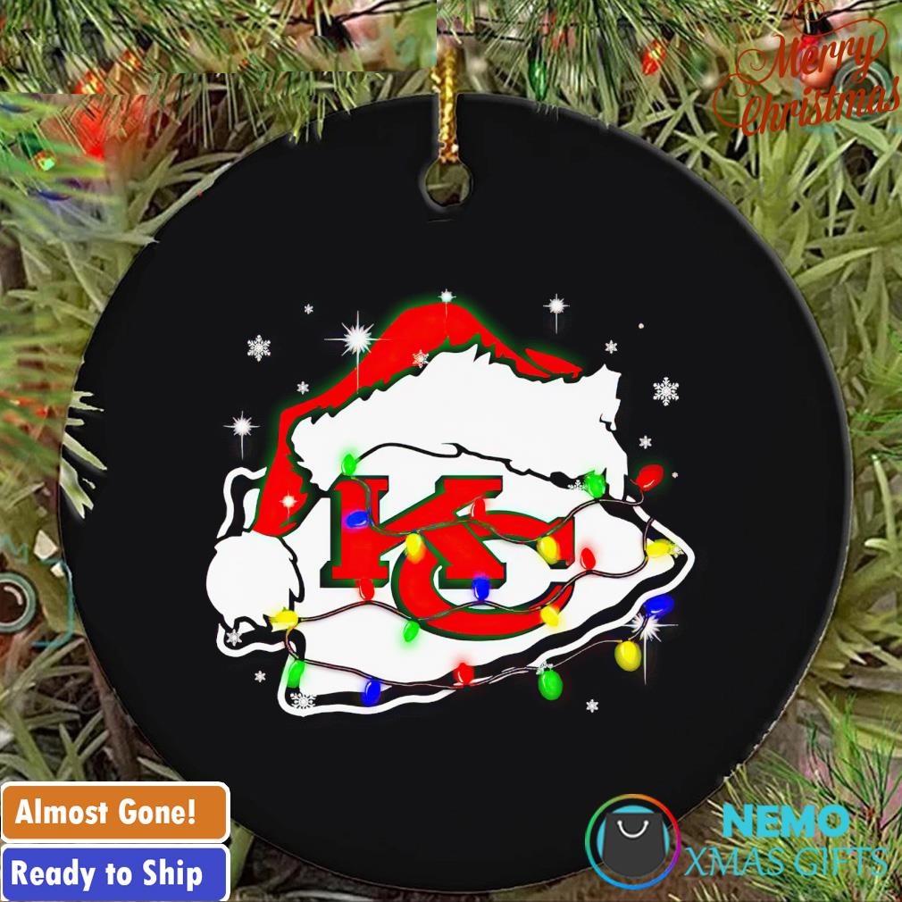 Kansas City Chiefs Santa hat Christmas ornament, hoodie, sweater